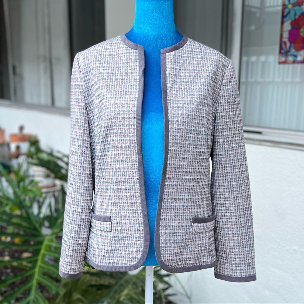 Vintage Henry Lee Women’s Classic Blazer Gray Plaid Size M